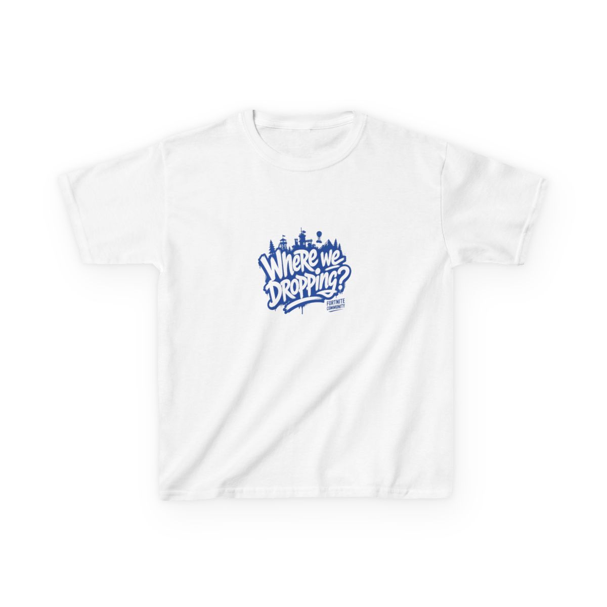 Fortnite "Where we dropping?" Unisex Kids Tee